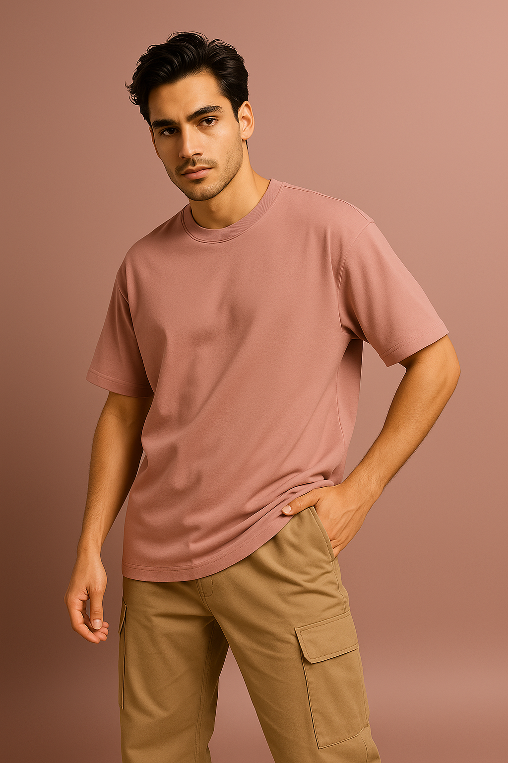 Men's Premium Drop Shoulder - Pink