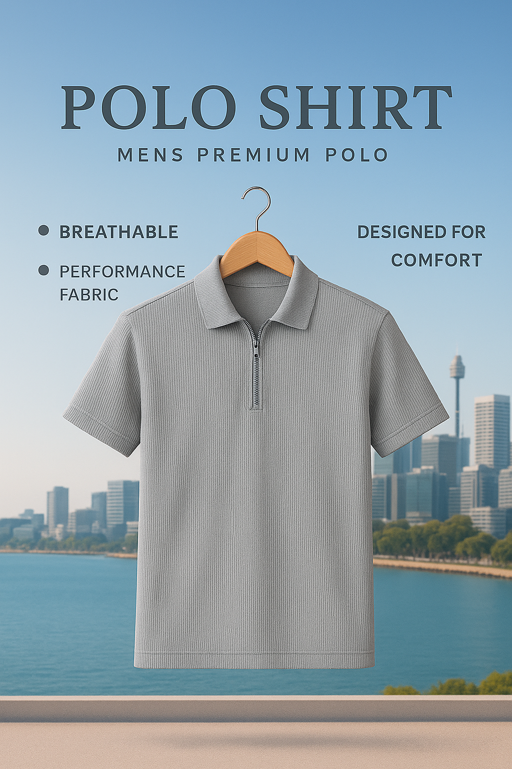 Premium Polo Shirt - Black/Grey